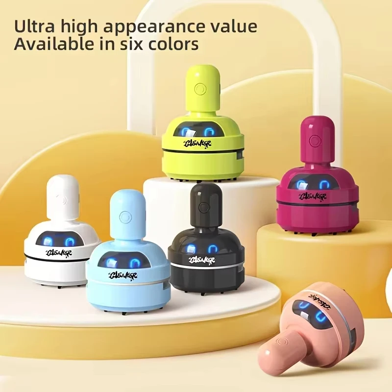New Cute Cleaner Electric USB Charging Port Portable Desktop Vacuum Cleaner Rubber Shavings Hair Mini Household Cleaning Tool 1