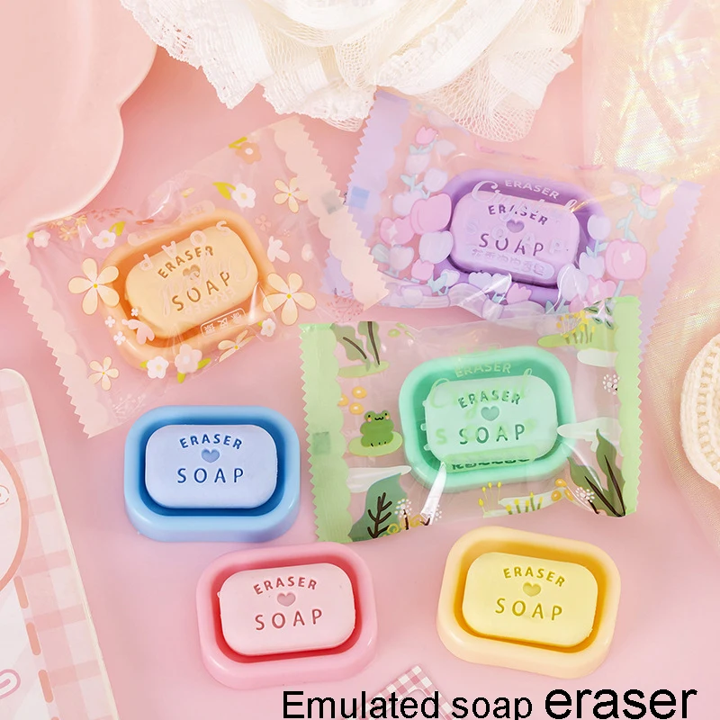 Kawaii Eraser Simulation Soap Eraser Fun Stationery For Students Aesthetic Stationery Kawaii Products Back To School pencil eraser