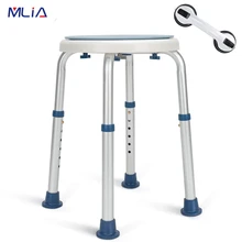 

MLIA Elderly Bath Shower Chair Adjustable 7 Height Bench Bathtub Stool Seat White Chair Seat Non Slip Disabled Toilet Home Old