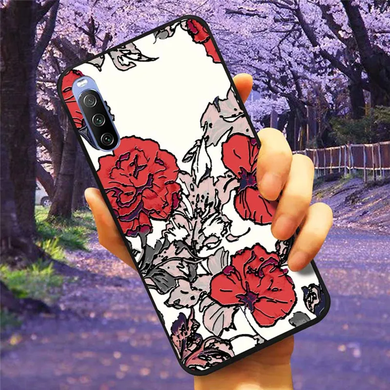 3D Flower Relief Soft Silicone Emboss Phone Case Cover