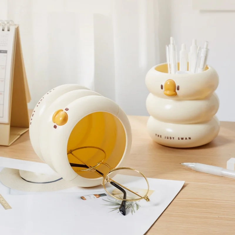 Storage Desk Organizer Duck Pen Holder High Capacity Stationery School Cartoon Organizers Office Accessories Pencil Desktop