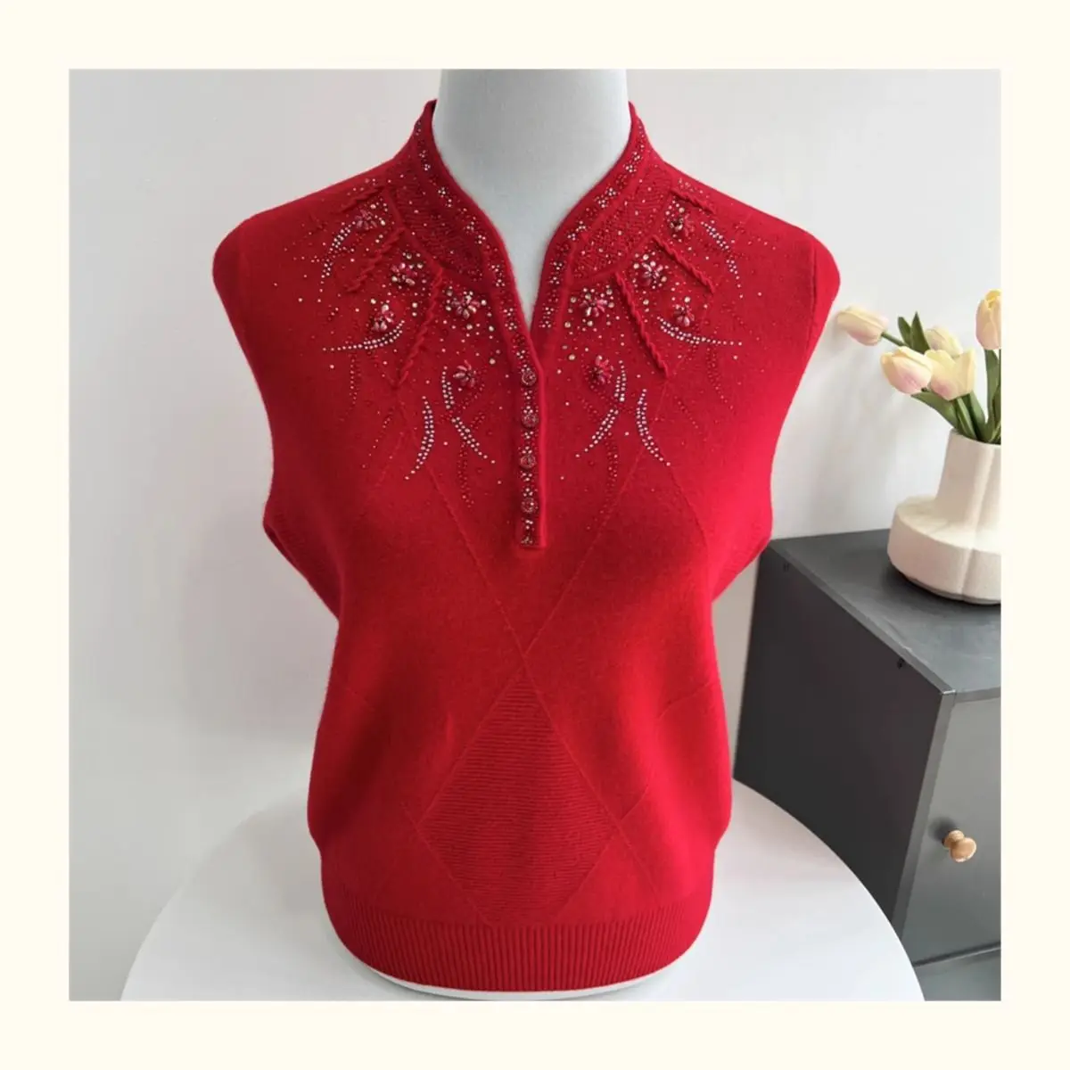 Stehkragen Strickwaren Woolen Pullover Für Frauen Frühling Herbst Pullover Tops Weibliche Warme Dicke Zieht Femmes Winter Jumper – Detail 3