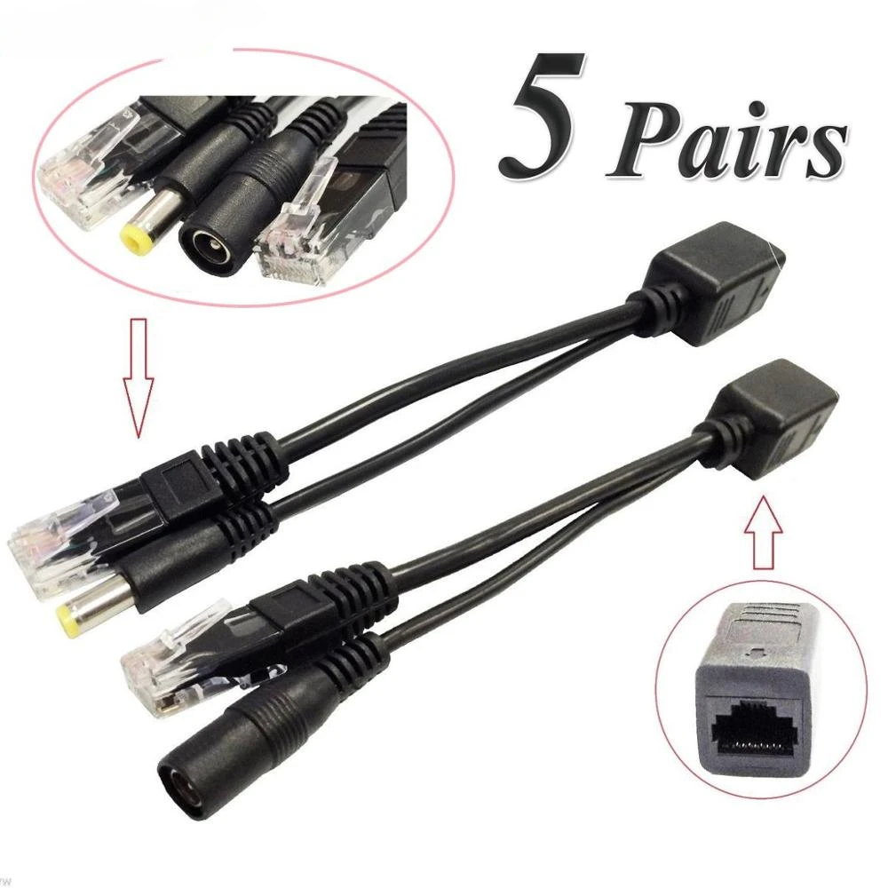 POE Splitter Cable Adapter for Network Switch and Power Supply