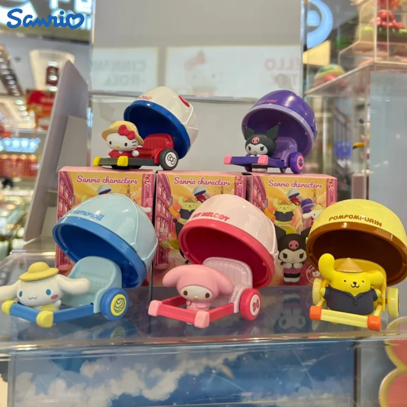 

Sanrio мультяшная фигурка рикши серия My Melody Kuromi Cinnamoroll Hello Kitty помпон Purin Bad Badtz-фигурка Мару игрушка подарок