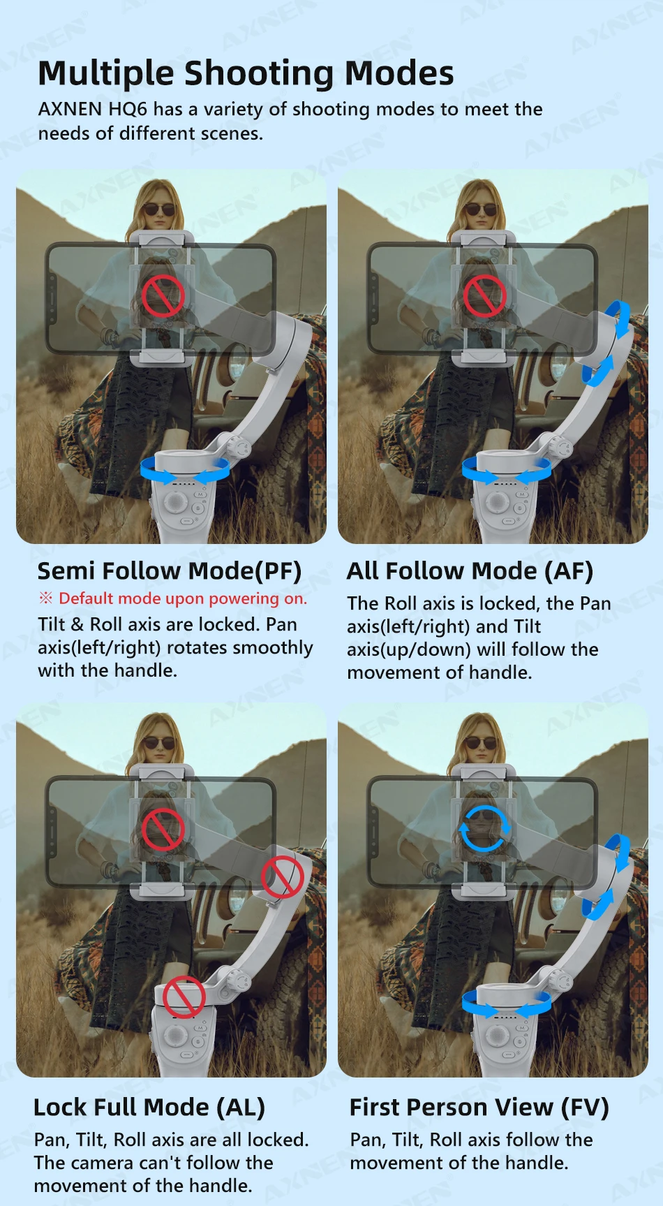 3-axis Gimbal Stabilizer For Smartphone With Fill Light & Tracking_voghion.com