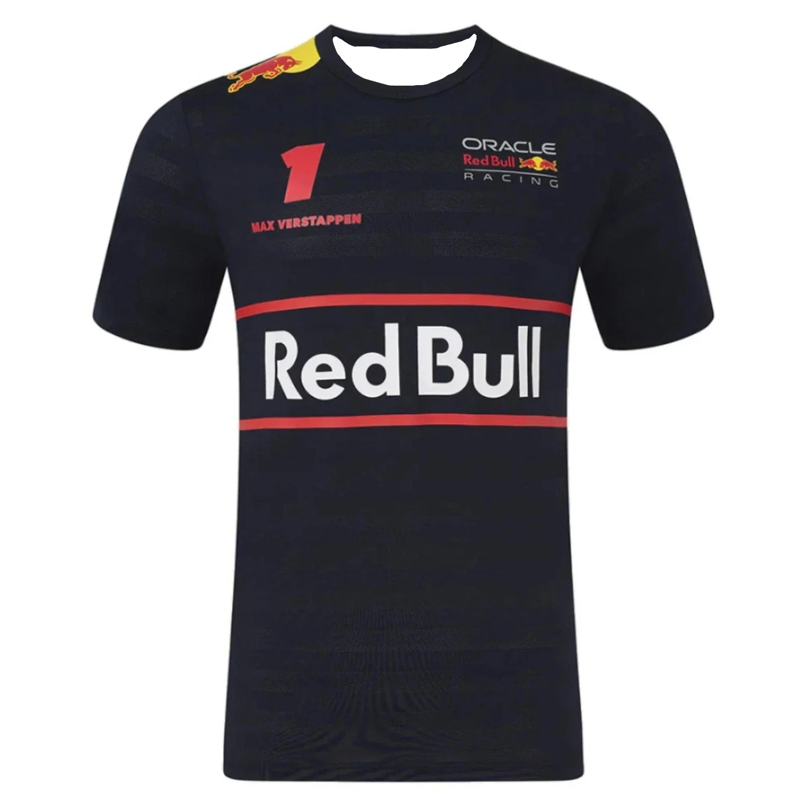 Oracle Red Bull Racing F1 남자 Max Verstappen 오토바이 드라이버 티셔츠 네이비 블루 2025 성인 속도 건조 편안한 티셔츠