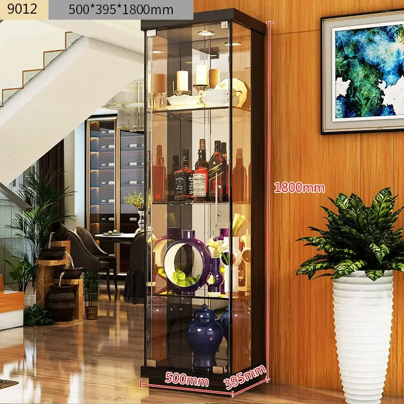 Customised Wine Cabinet, Living Room Glass Display Case With Light