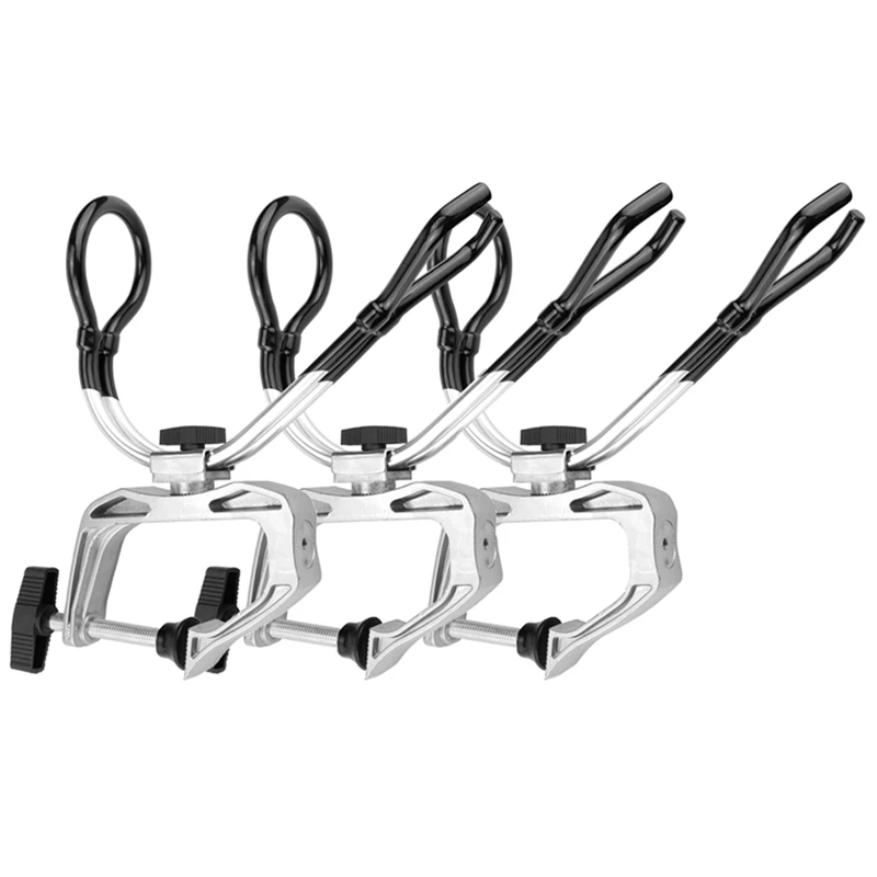 3Pcs Fishing Rod Holders For Boat,Metal 360 Degree Fishing Pole Rod Racks,Boat Marine Fishing