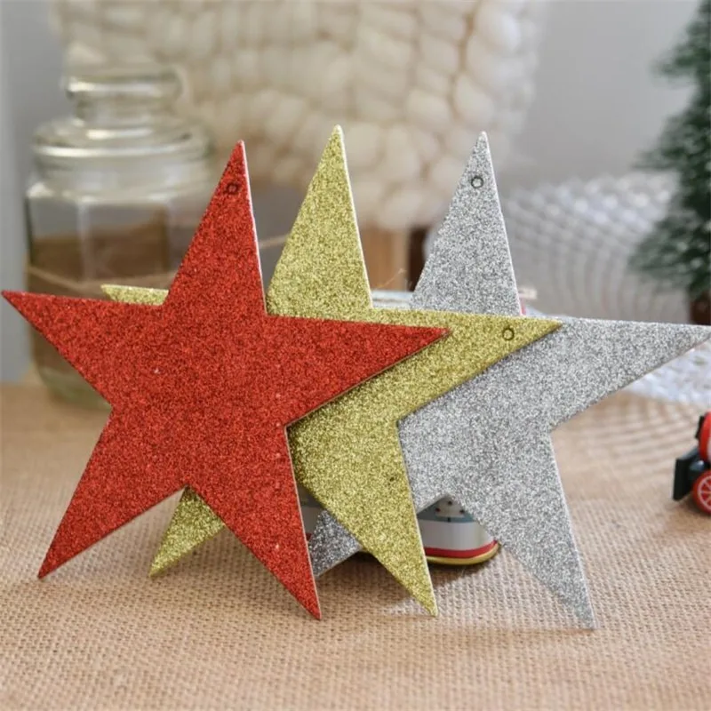 

15cm Christmas Decorations Christmas Tree Top Star Five-Pointed Star Pendant Ornament For Christmas Tree Topper Supplies