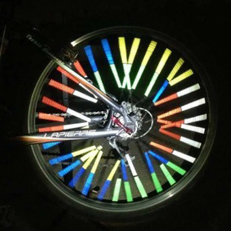 

12PCS/Bag Bicycle Wheel Spokes Reflective Sticker Tube Strip Warning Light DIY 7.5cm MTB Cycling Reflector Reflective Safety Kit