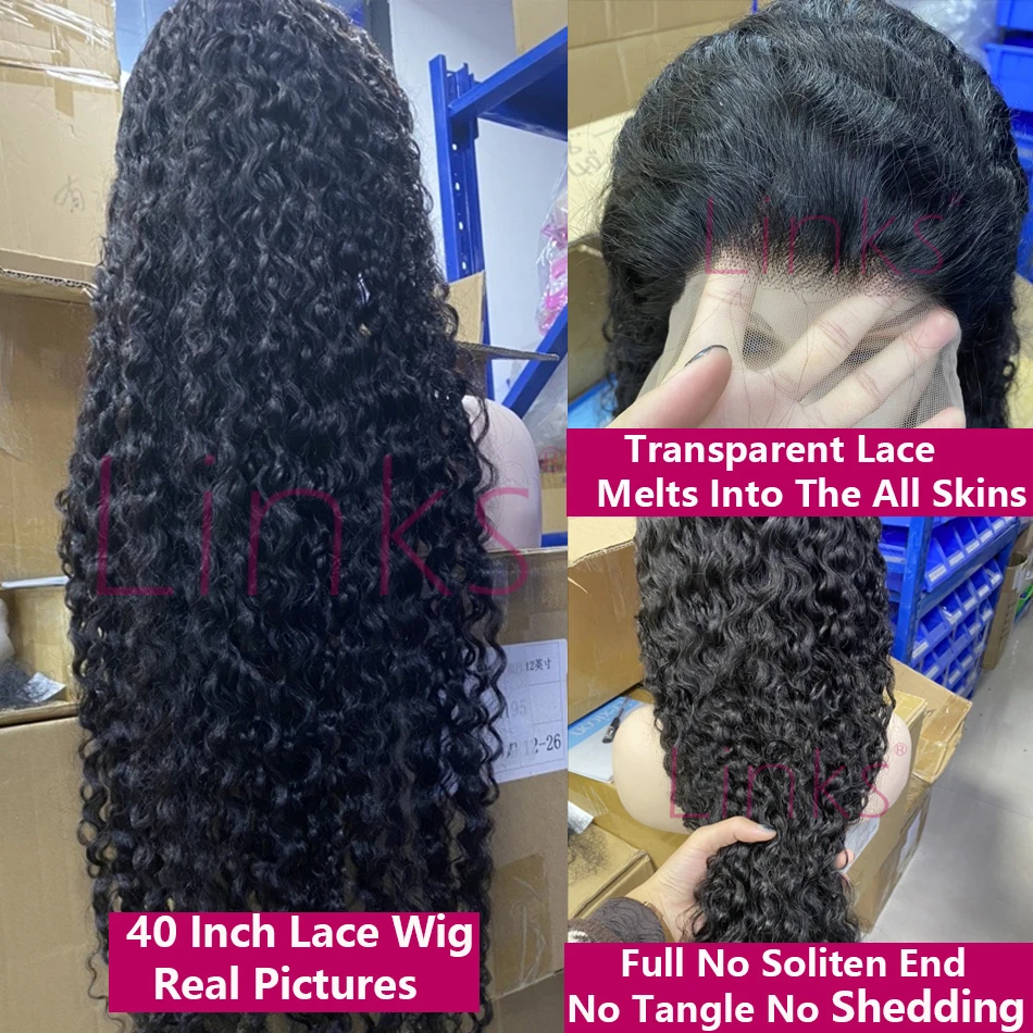 Human Hair Wig 13x6 HD Water Wave Lace Front Wig 360 40 Inch Loose Deep Wave Curly Lace Frontal 5x5 Closure Wig For Women