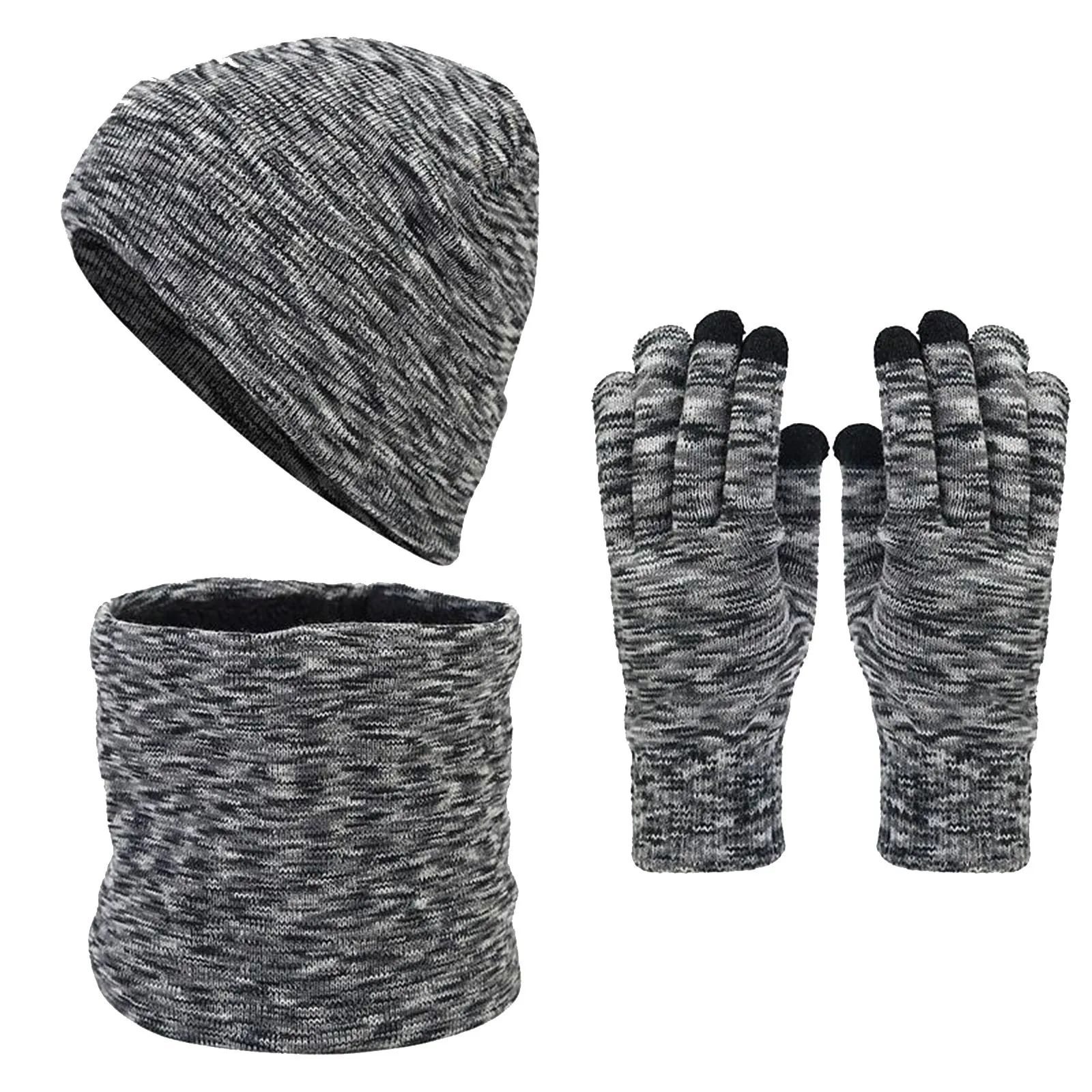 

Fashion Knitted Hat Scarf Gloves Three-Piece Autumn Winter Warm Three-Piece Set Luxury Scarf Women Designers Gorras Para Hombres