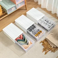 Stackable Drawer Storage Box Plastic Clear Drawer Quilt Storage Container Large Capacityt Clothes Cabinet Wardrobe Organizer 2