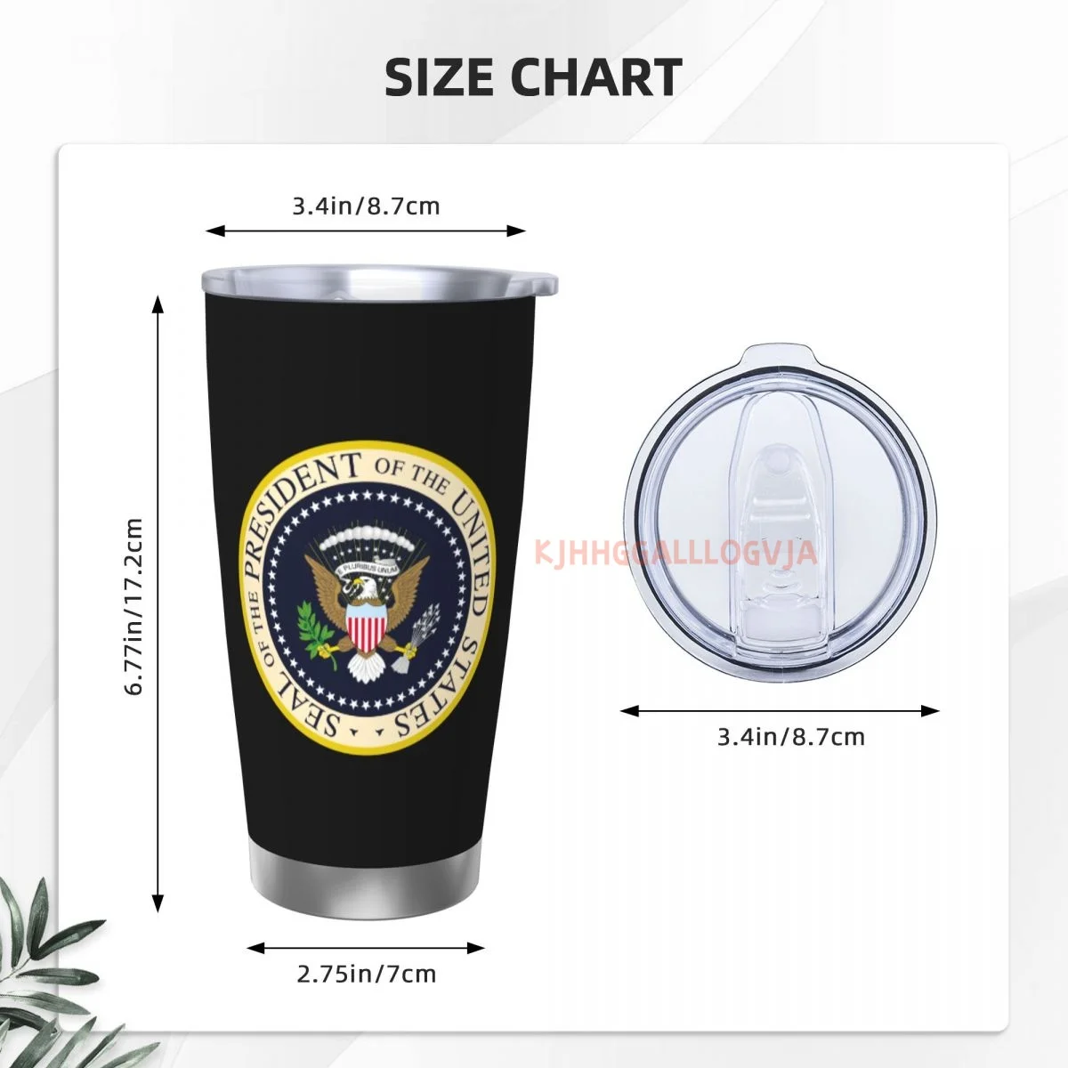 Seal Of The President Of The United States Insulated Stainless Steel Thermo Coffee Cup Mug Tumbler 20oz with Lid for Office Home