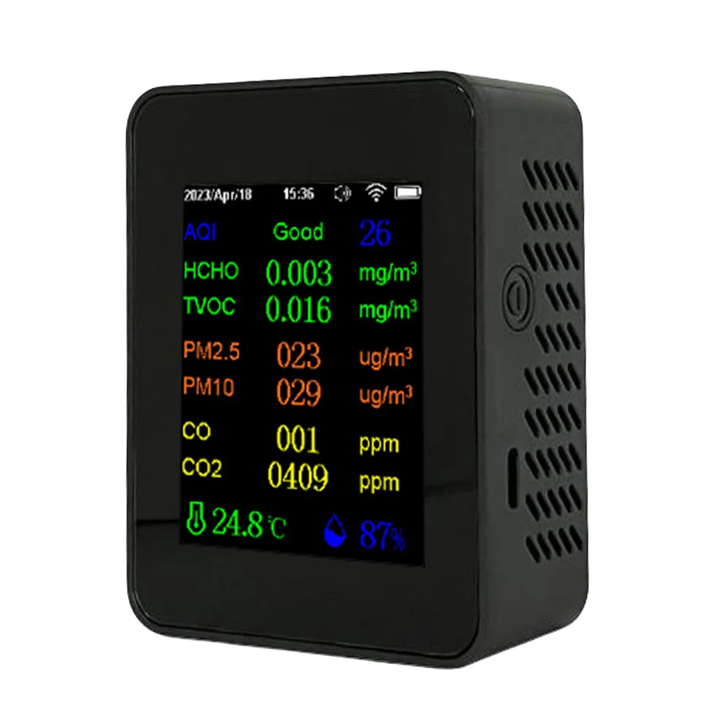 繫 б   CO2 , ð  ¥ ǥ,  PM2.5 PM10 CO CO2 TVOC HCHO AQI ׽, 12 in 1
