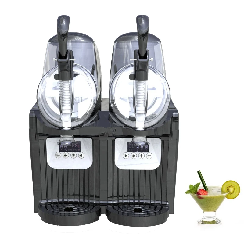 

Two Tank Slush Machine Electric Snow Melting Machine Commercial Smoothies Granita Machine Ice Slusher Cold Drink Machine