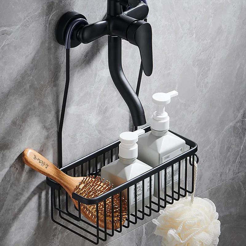 

Hanger Bathroom Accessories Shelves Rustproof Stainless Organizers Basket Shower Storage Wall Shelf with Hooks Shampoo Holder