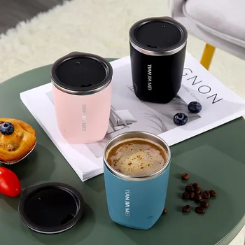 Tasse thermique de 300ML, tasse à café, tasse à bière en acier inoxydable pour thé, café, bouteille d'eau, isolée sous vide, étanche avec couvercles 1
