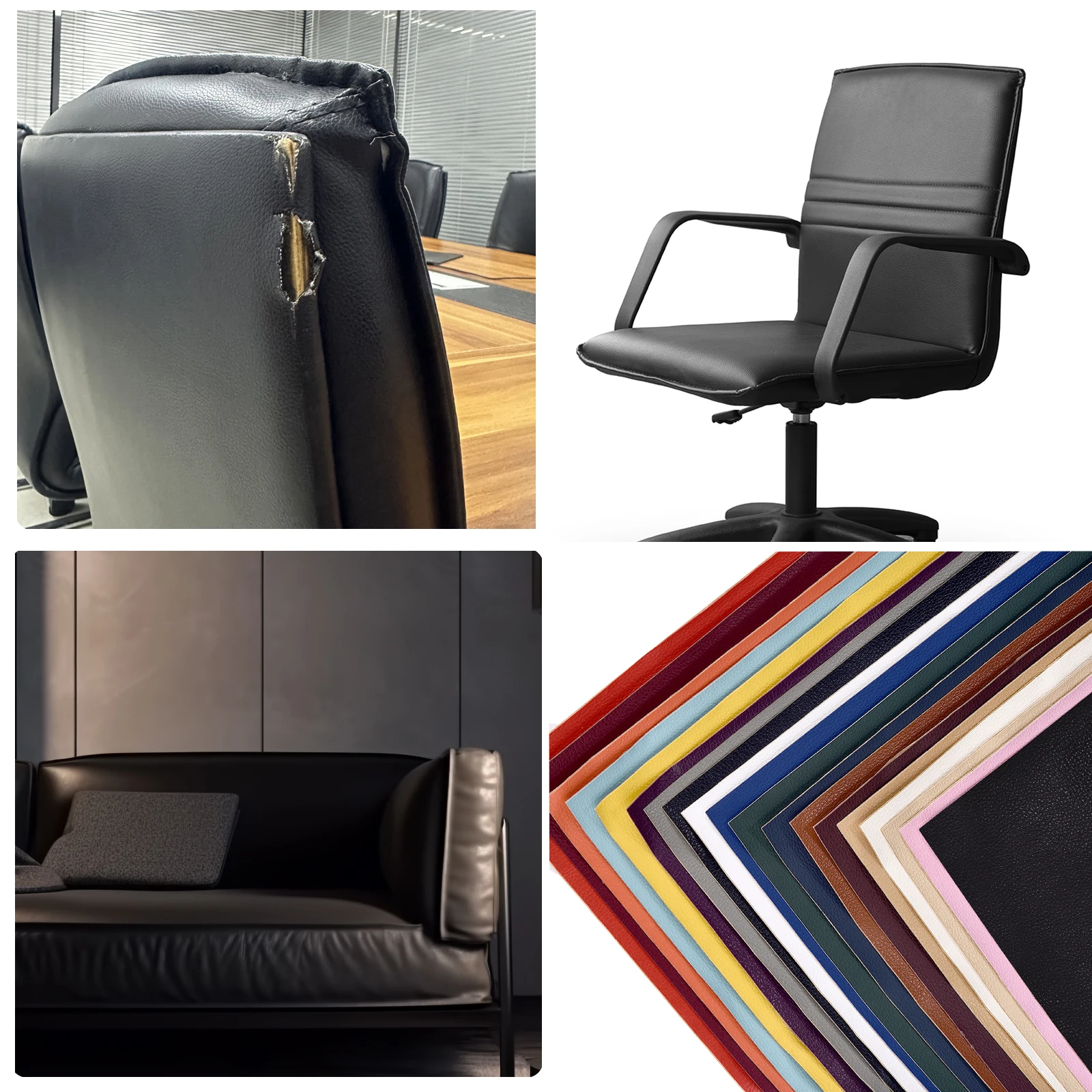 PU 가죽 패치 스티커, 자체 접착 가죽 원단, 소파 가방 시트 수리, DIY 패치, 20x30cm, 25x60cm