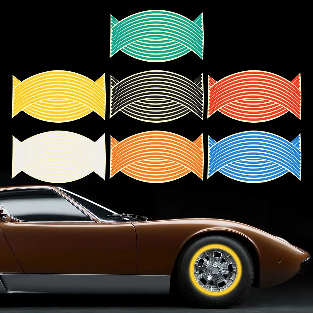 1 Set 18 Inch Reflective Wheel Hub Stickers Car Motocross Bike