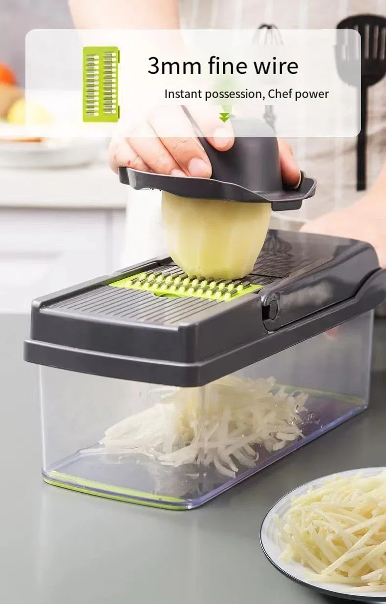 Pro-Series 16-in-1 Food Chopper | Dewpeton Mandoline Slicer Container