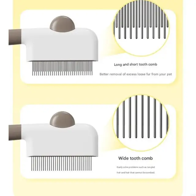 3In1 Pet Grooming Comb For Dog Cats With Ergonomic Handle Easy To Clean Detangling Shedding Hair Removing Tool 87HA 2