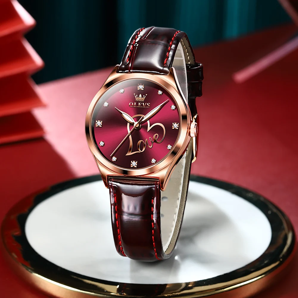Luxury Original Brand Watch for Women Waterproof Diamond Leather Strap Bracelet Gift Set Fashion Ladies Quartz Wristwatch Box