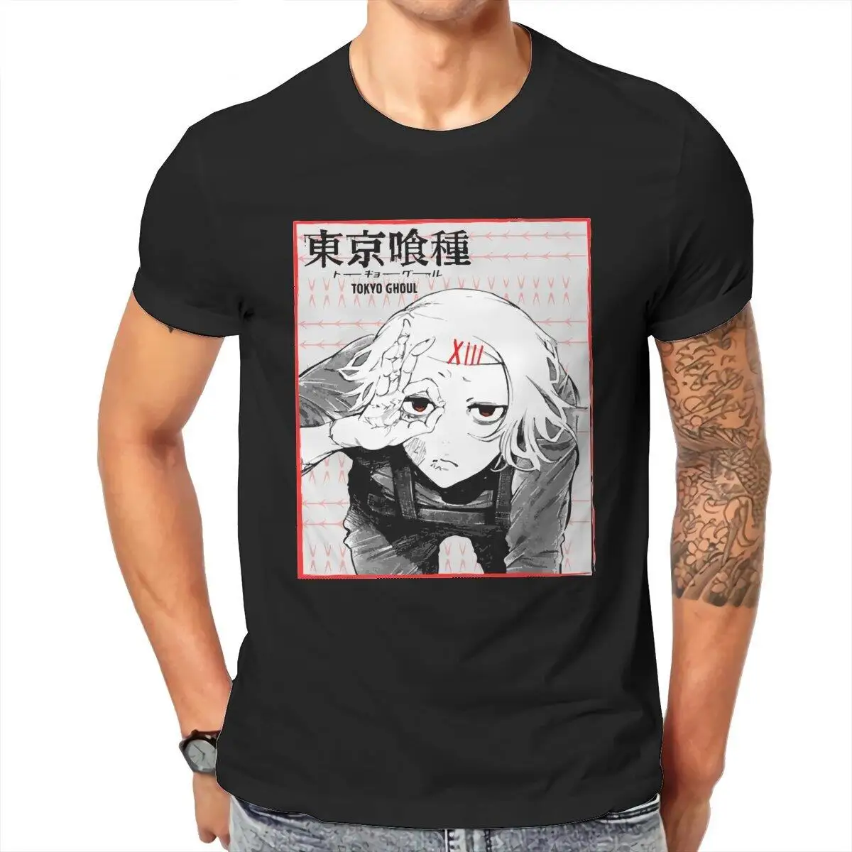 

Amazing Suzuya Anime T-Shirt Men Round Collar Pure Cotton T Shirt Japanese Tokyo Ghoul Short Sleeve Tees Gift Idea Tops