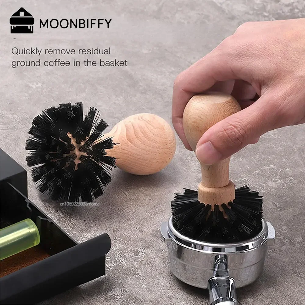Coffee Cleaning Brush Protafilter Coffee Brush 51/54/58mm Wood Dusting Barista Tools Espresso Brush