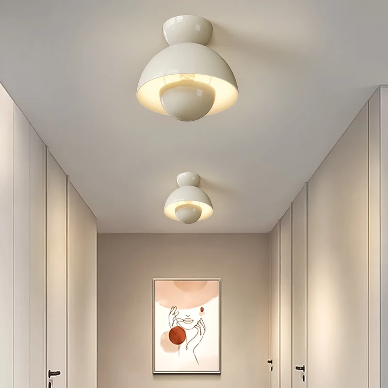 

Nordic Bud Shape Ceiling Lights Modern Simple Entrance Hall Living Room Corridor Aisle Light Cream Wind Cloakroom Balcony Lamp