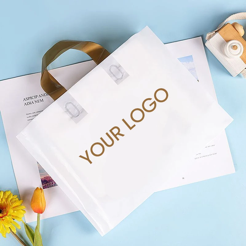 100Pcs/lot Custom Logo Colorful Shopping Bags With Handle