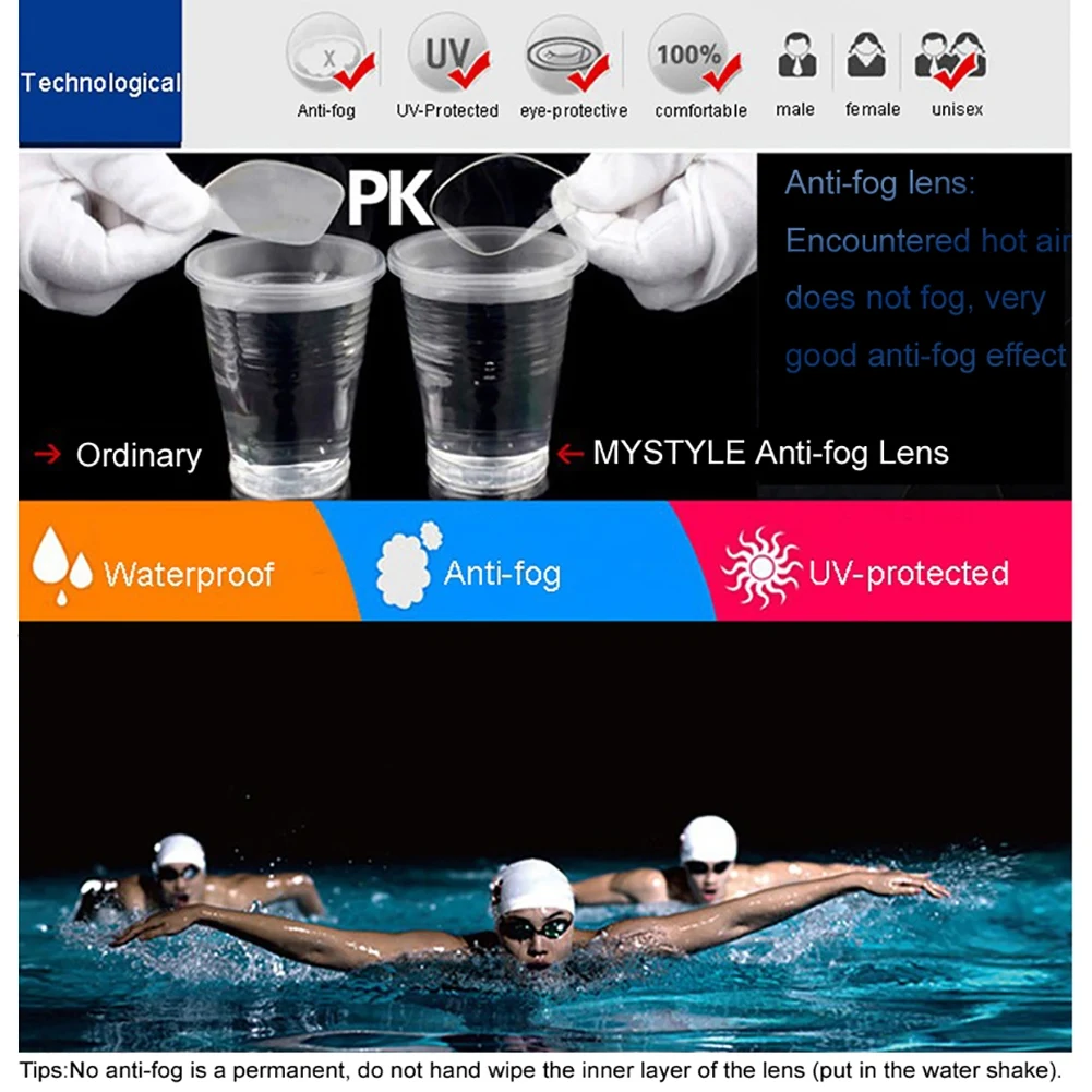 Swimming Goggles Professional Swimming Goggles Anti-Fog UV Protection Adjustable Swimming Goggles Men Women Waterproof silicone glasses Eyewear