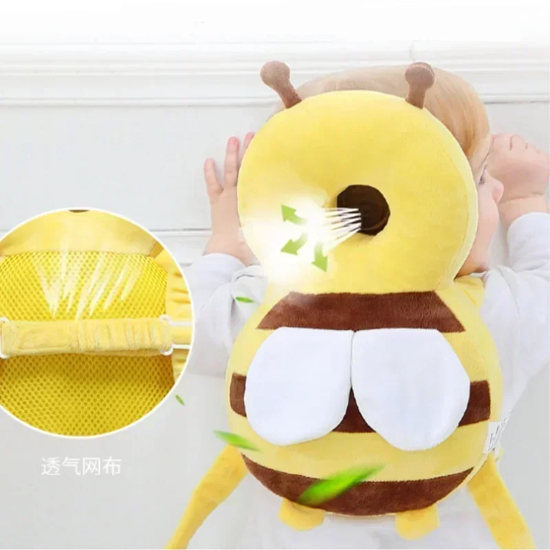 Baby Head Bee Back Protector Children Safe Protect Pillow Learn Walk Head Protector Cartoon Cushion Anti Fall Backward Cap Carry