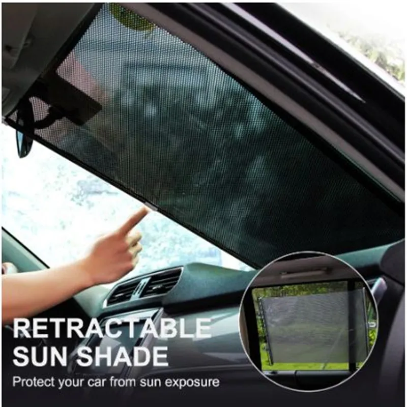 Retractable Pvc Car Window Sunshades Auto Front Rear Side Windows Sun