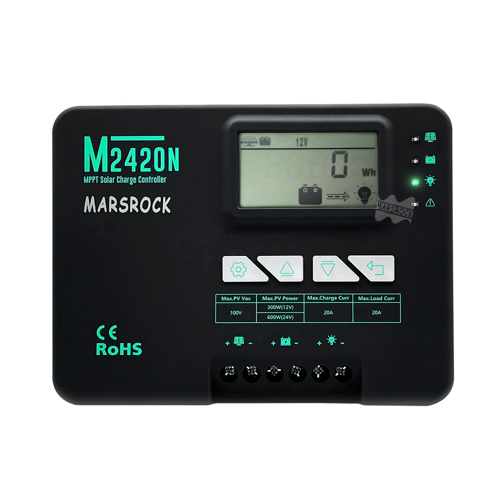 MPPT Solar-Laderegler 20A 12V 24V, versiegelt und für Lithium-Batterien geeignet, Bluetooth-App-Überwachung, negativ geerdet, IP-Schutz 32 – Detail 6