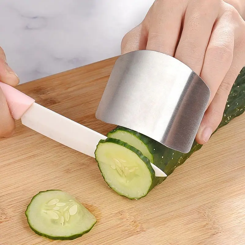 Finger Protector Finger Guard 2PCS Stainless Steel Finger Guard Finger Hand Cut Protection Tool for Kitchen Knives