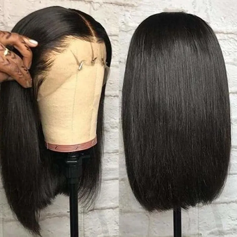 Short Bob Lace Frontal Wig PrePlucked Transparent Lace Front Human Hair Wigs Bone Straight Closure Wig For Women Bob