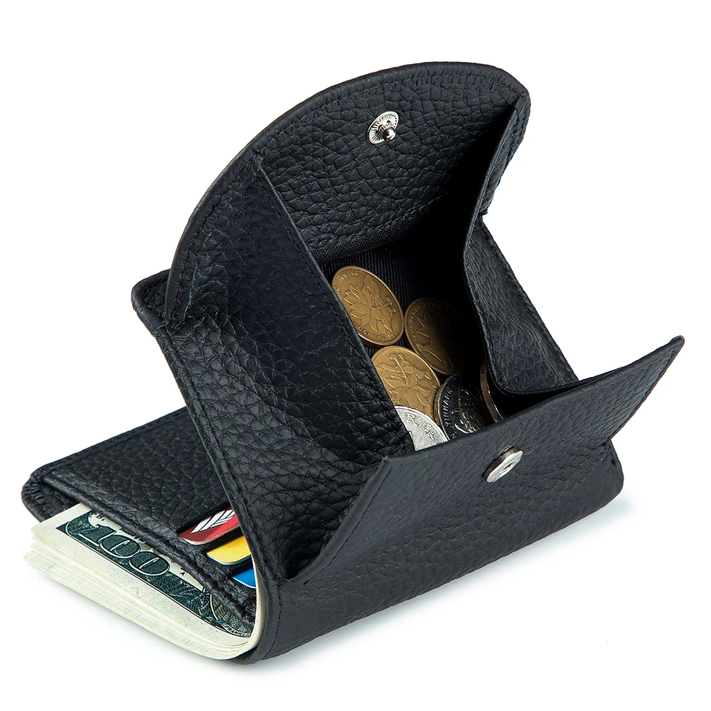 Genuine Leather Fashion Brand Small Wallet Women Female Coin Purse Short Rfid Blocking Card Holder Wallets for Women 2024 New
