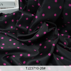 Colorful Polka Dots Silky Satin Fabric - Soft, Elegant Material for DIY Dresses, Linings, and Clothing Sewing Projects (26)