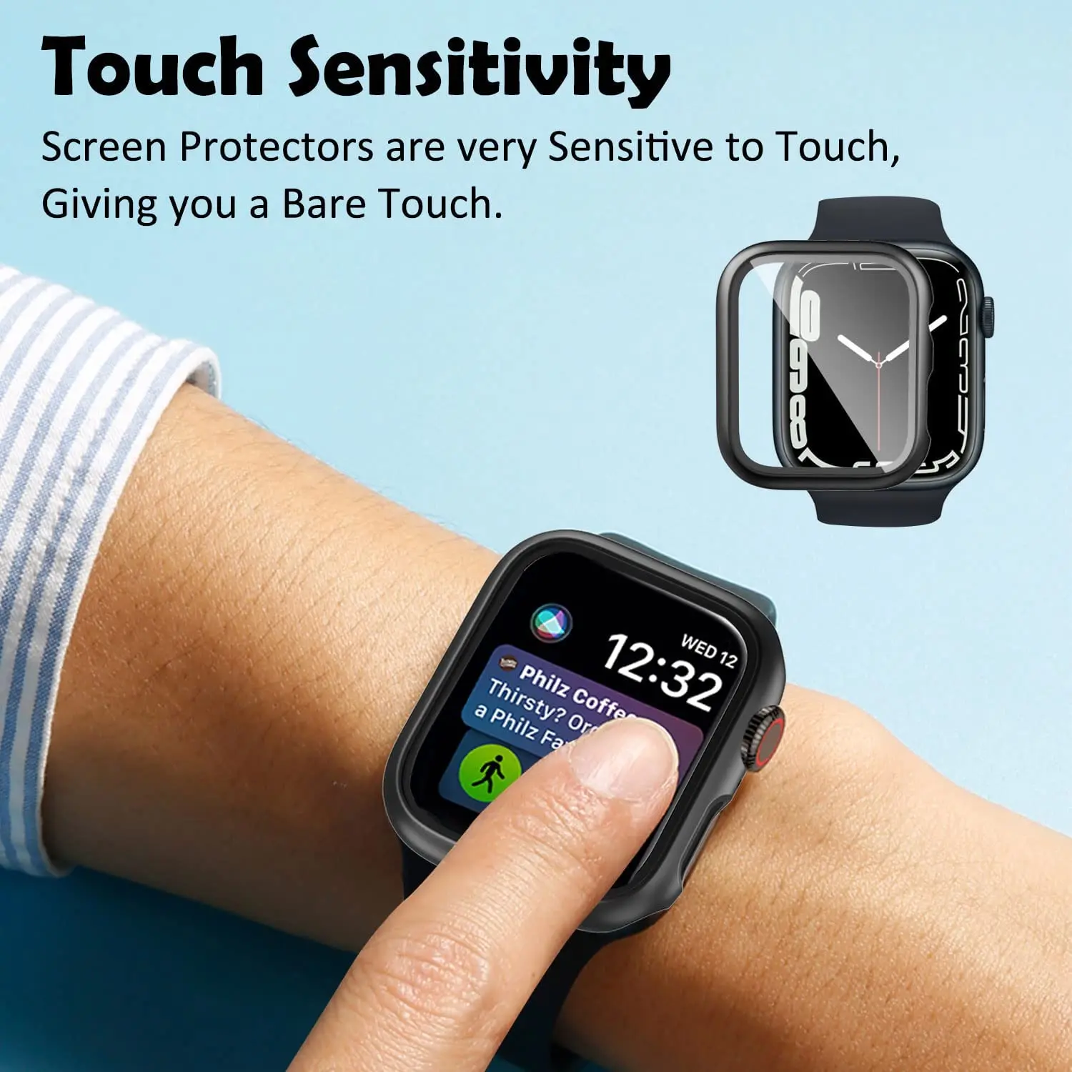 Hard PC Case for Apple Watch Series 45mm 41mm 44mm 40mm 42mm 38mm Tempered Protective Cover for Iwatch Serie 7 6 5 4 3 2 1 SE