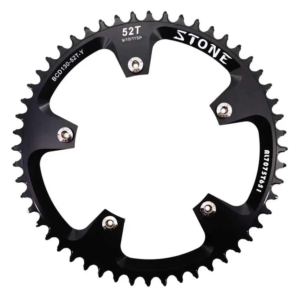 Plateau Shimano 52 Dents – 130 BCD, 5 Bras, Alu Noir, Pour Vélo Route