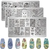 Summer Fruits Nail Stamping Plates Lines Animal Geometry Theme Template Mold Watermelon Nail Art Stencil Tool Stamping Templates 1