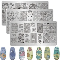 Summer Fruits Nail Stamping Plates Lines Animal Geometry Theme Template Mold Watermelon Nail Art Stencil Tool Stamping Templates 1