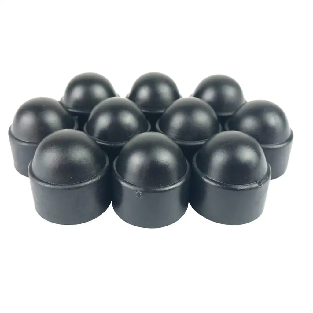 Set of 10 23mm Car Wheel Lug Nut Hexagonal Bolt Cover Protector Black