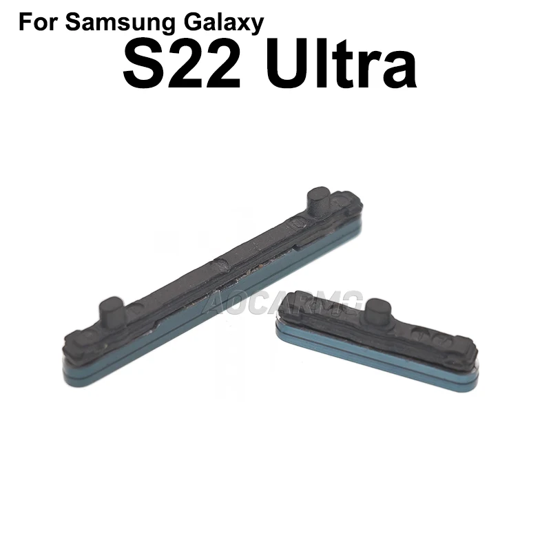 Aocarmo 삼성 갤럭시 S22 울트라 S22U SM-S908 플러스 사이드 버튼 전원 켜기 끄기 볼륨 키 스위치 수리 부품