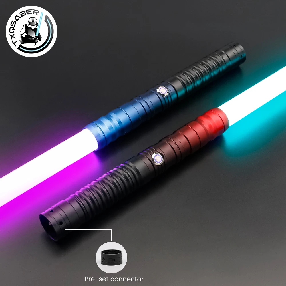 

TXQSABER Neo Pixel Lightsaber Dual Bladed Heavy Dueling Sword with Removable Blade Metal Hilt Blaster Cosplay Toys Saber Staff