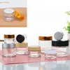 20pcs 10g-100g Empty Clear Glass Jar Straight Sided Cream Jars sliver/gold/black lid inner liner empty cosmetic container jars 1