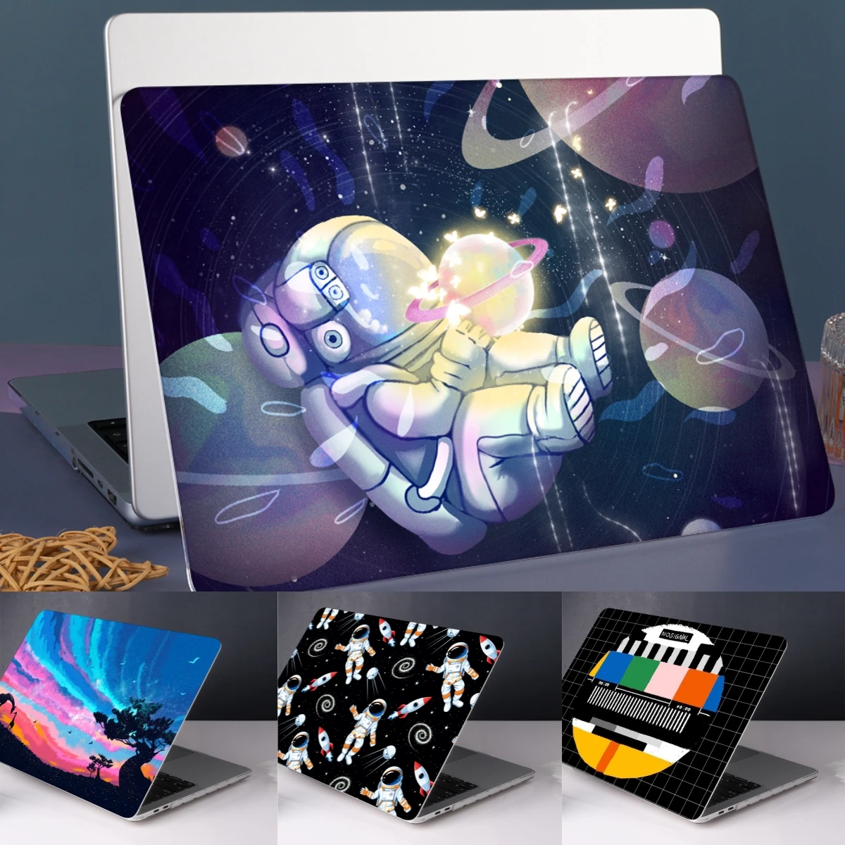 

Astronaut with planet pattern print hard case For MacBook case 2024 M3 Air 13 15 A2941 A2681 A3113 A3114 Pro13.3inch A2338 A2337
