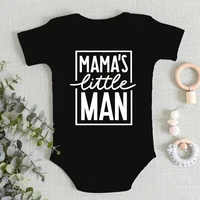 Mama's Little Man Print Newborn Autumn Bodysuit High Quality Soft Cotton Infant Boy Clothes Funny Cute Baby Short Sleeve Romper 1