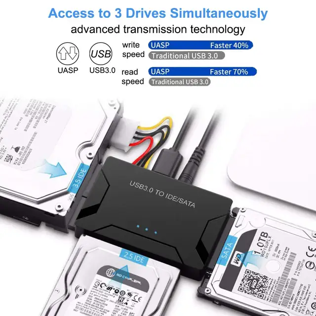 CAVO ADATTATORE EWENT EW7018 DA USB 3.0 A SATA PER HDD/SSD 2.5 - Foto 3